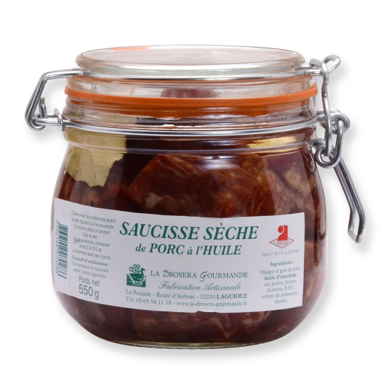 Saucisse sèche de porc à l'huile, 550g