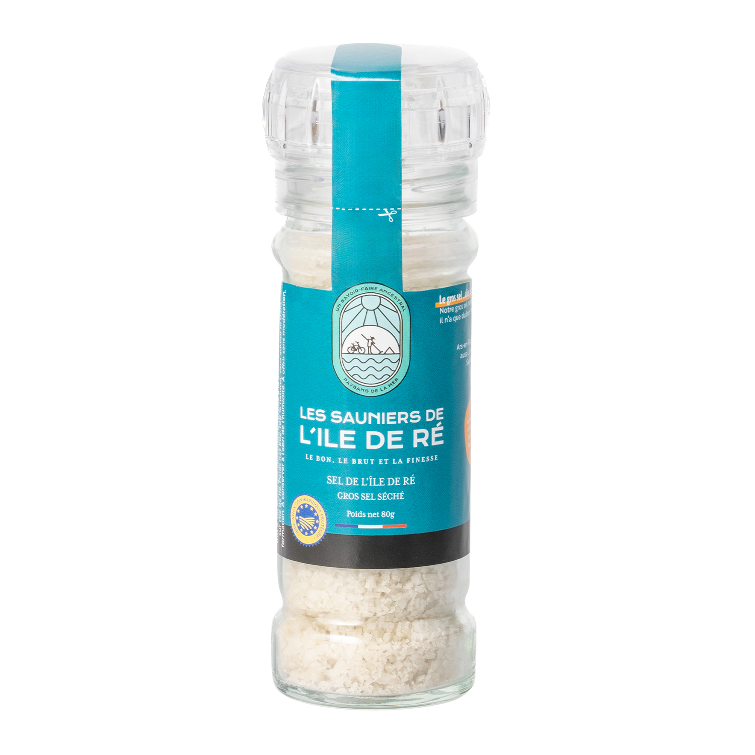 Gros sel séché - Moulin en verre 80g