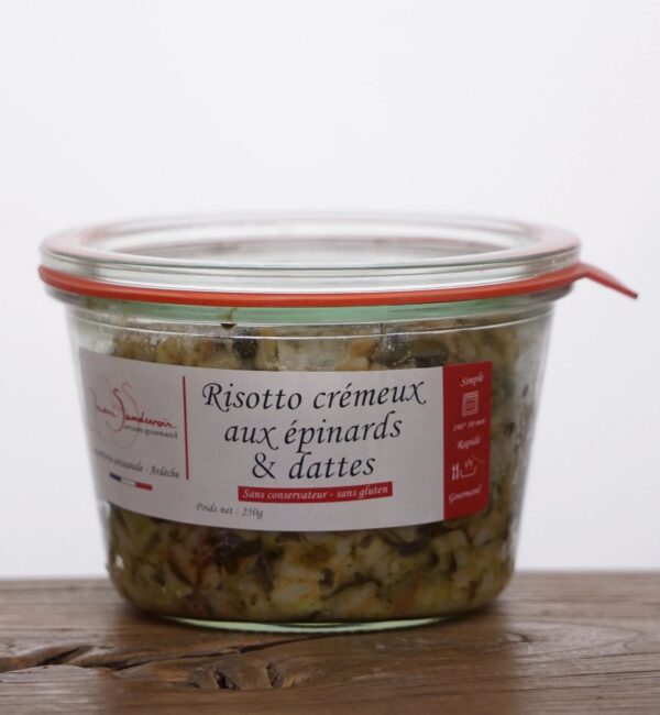 Risotto Crémeux aux Épinards et Dattes